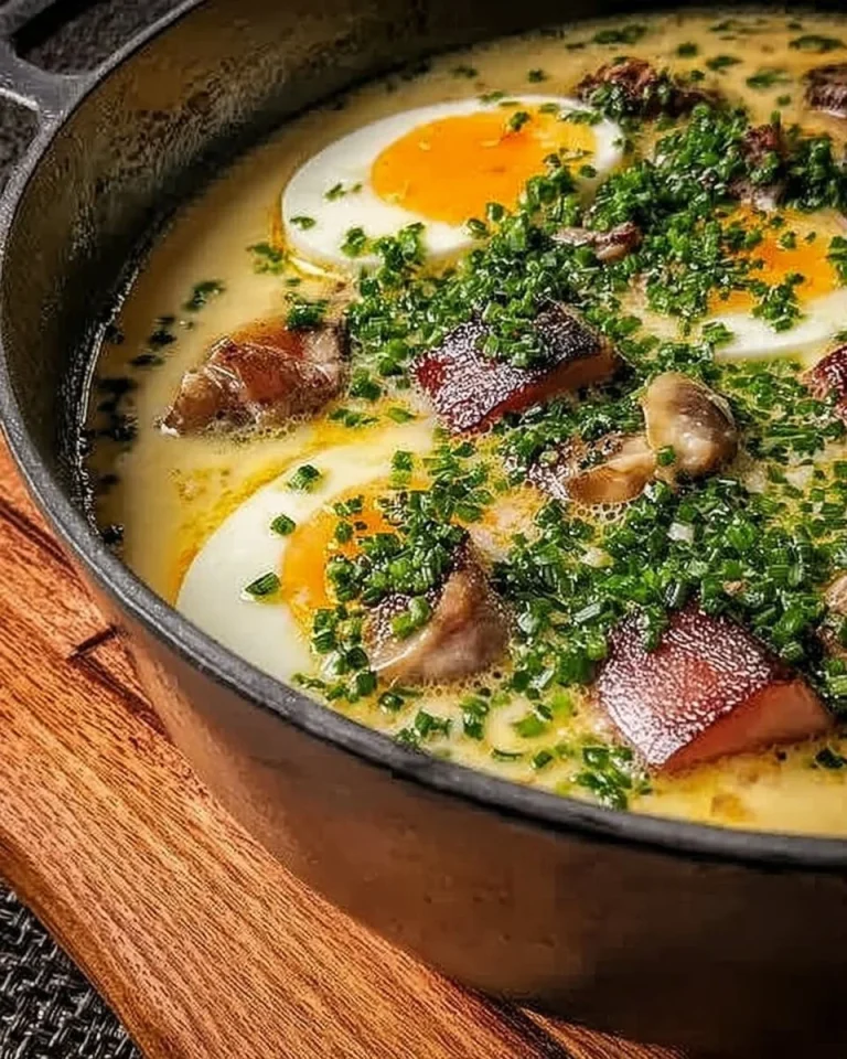 Ein Teller mit Senfeiern, serviert mit Kartoffeln und Gemüse.