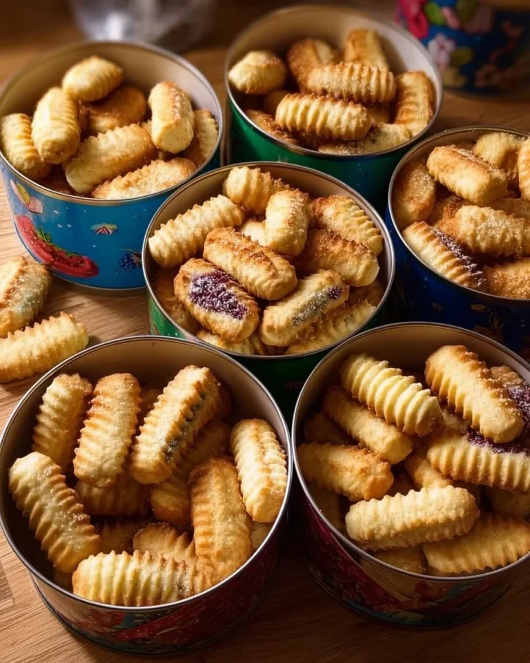 Hausgemachtes Spritzgebäck auf einem Teller, ideal für festliche Anlässe.