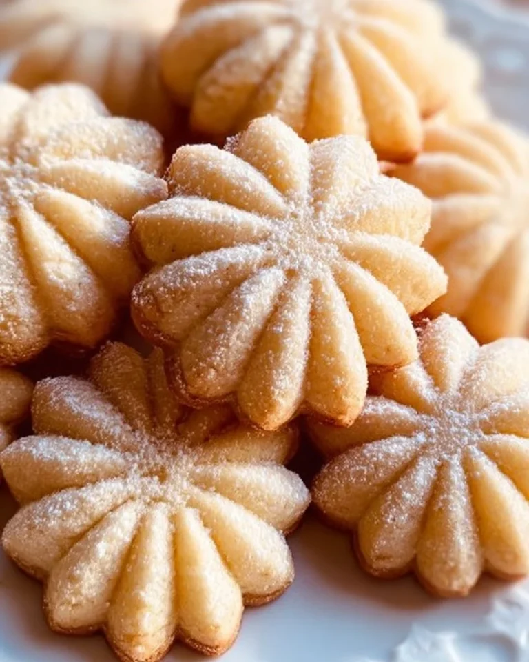 Leckere Spritzkekse auf einem Teller, frisch gebacken und dekoriert.