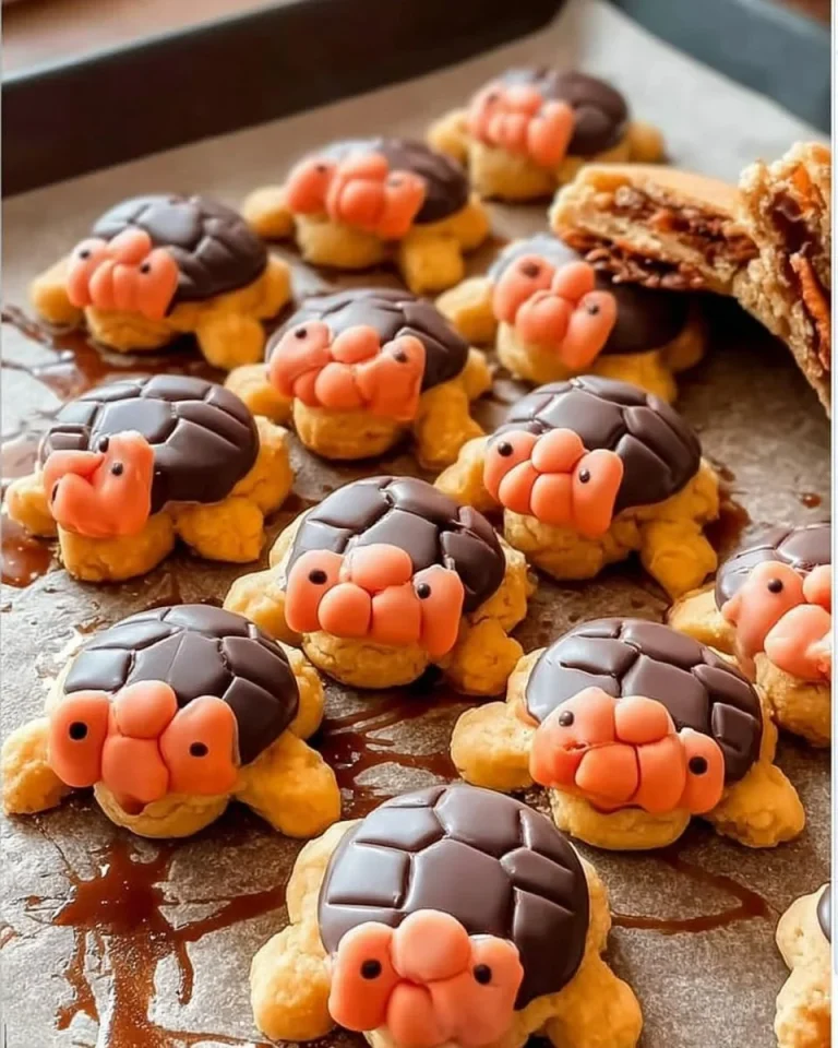 Süße Schildkröten-Kekse auf einem Teller dekoriert