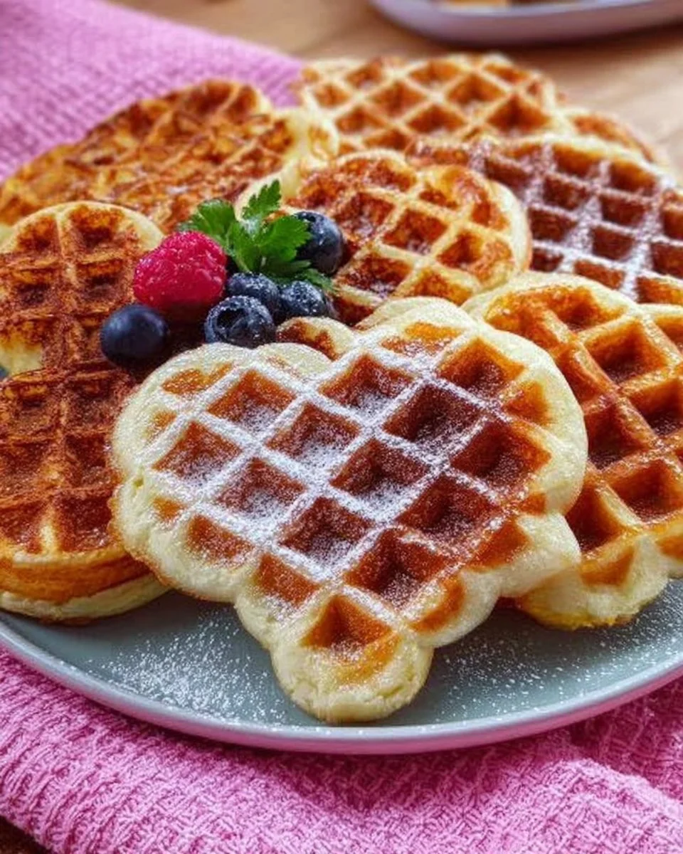 Leckere selbstgemachte Waffeln mit frischen Zutaten