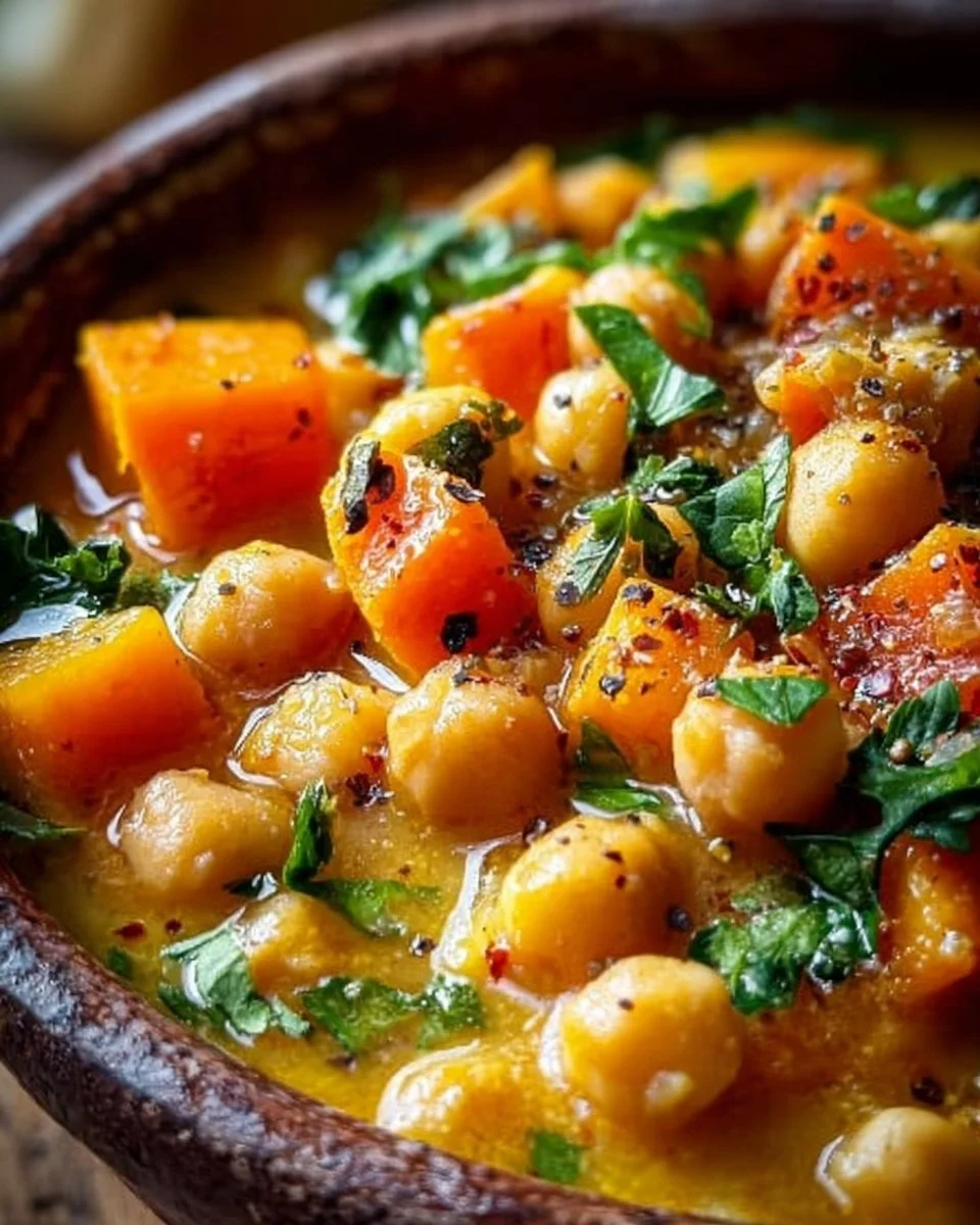 Würziger Kichererbseneintopf mit frischen Zutaten und Gewürzen