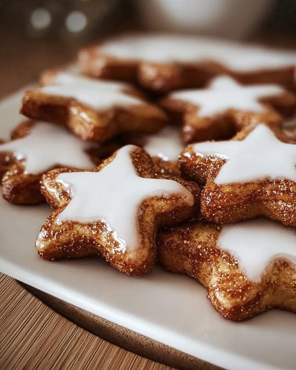 Zimtsterne - traditionelle Weihnachtsplätzchen mit Zimt und Zucker