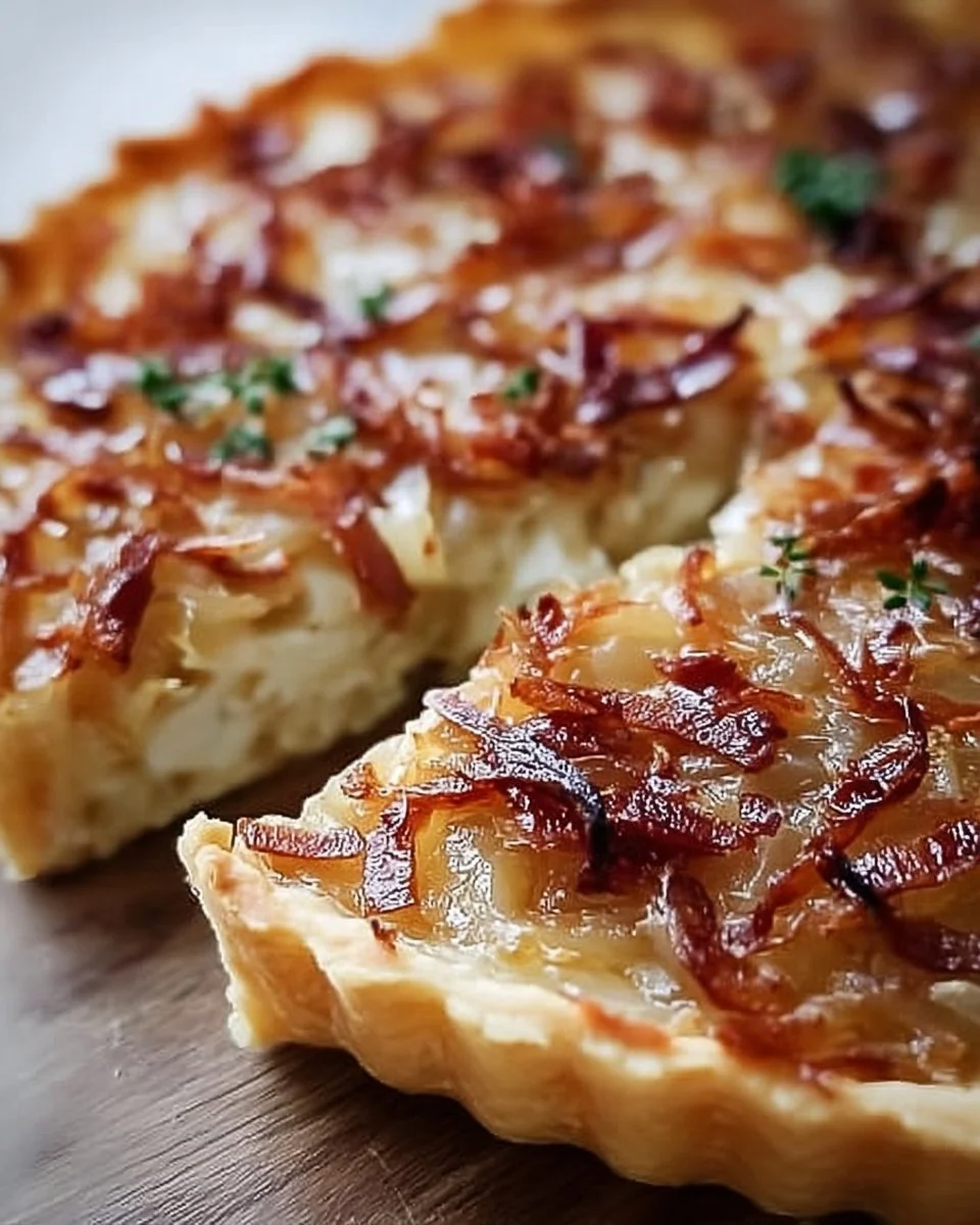 Leckerer Zwiebelkuchen aus frischen Zutaten