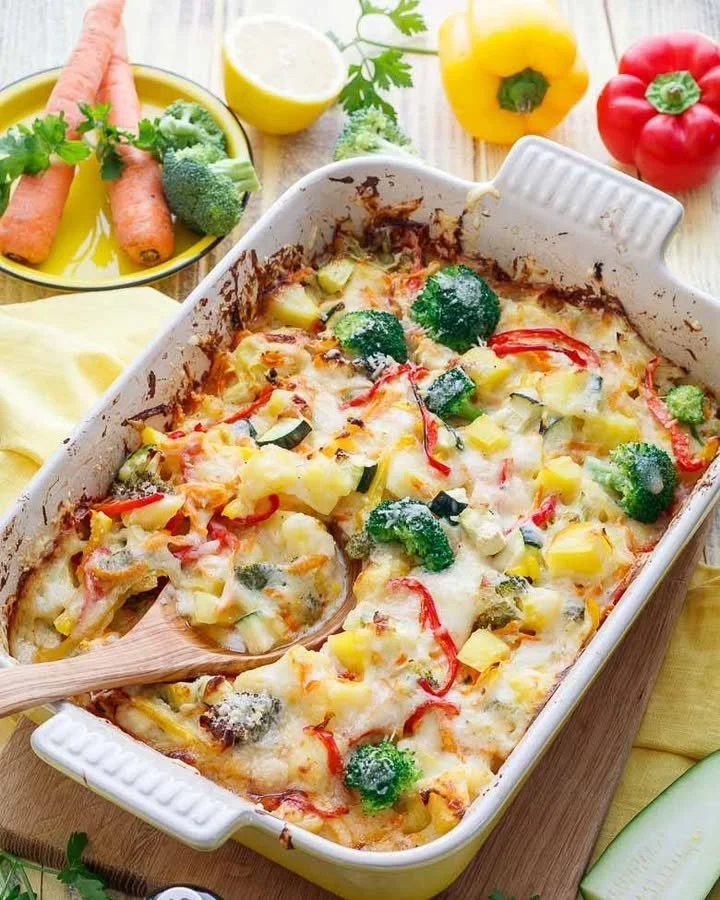 Bunter Gemüseauflauf mit Kartoffeln