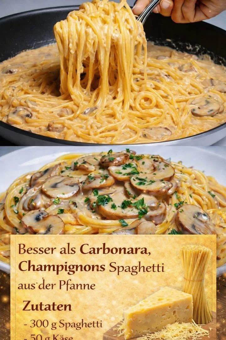 Champignons Spaghetti besser als Carbonara