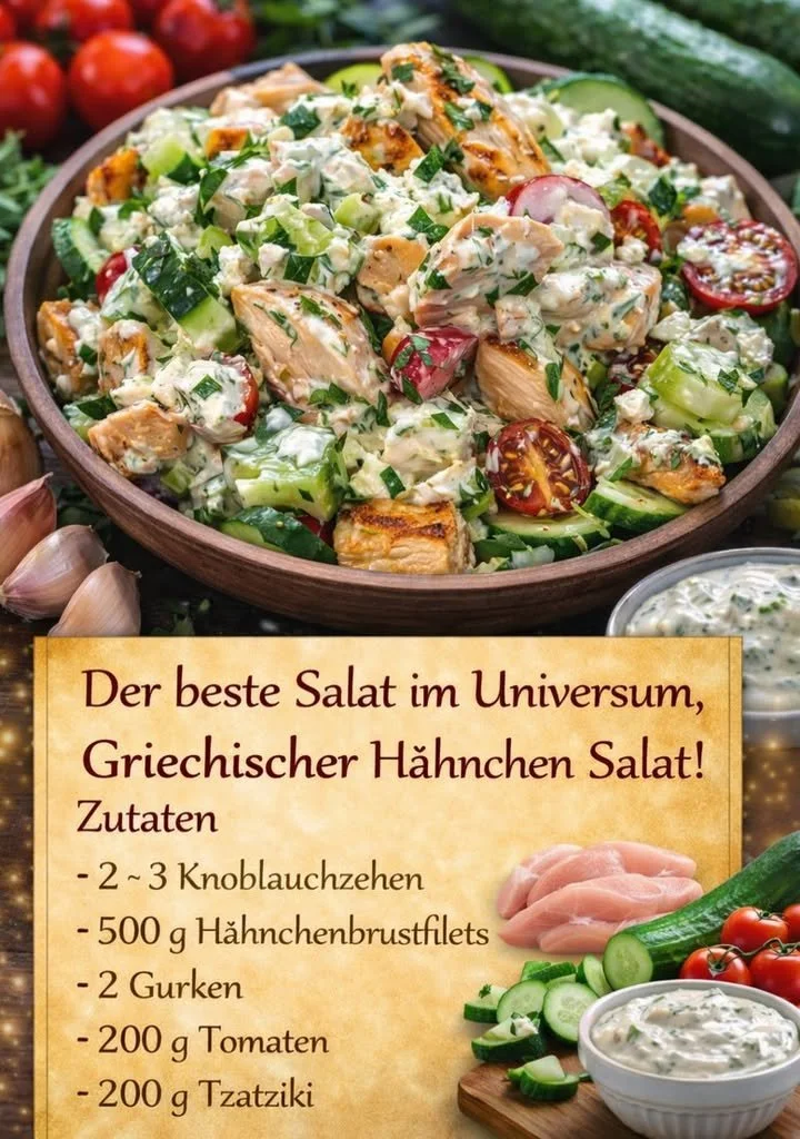 Griechischer Hähnchen Salat