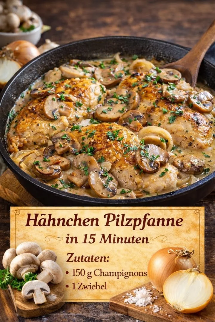 Hähnchen Pilzpfanne mit Champignons