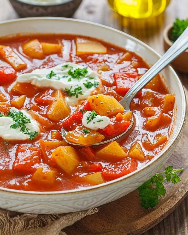 Kartoffelgulasch mit Paprika