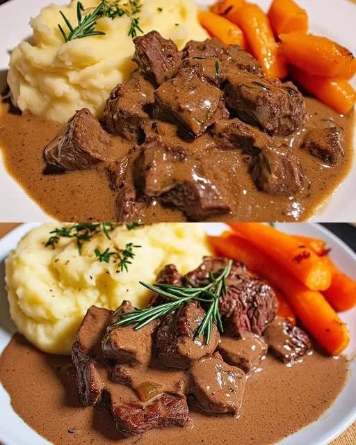 Rindfleisch mit Senf geschmort