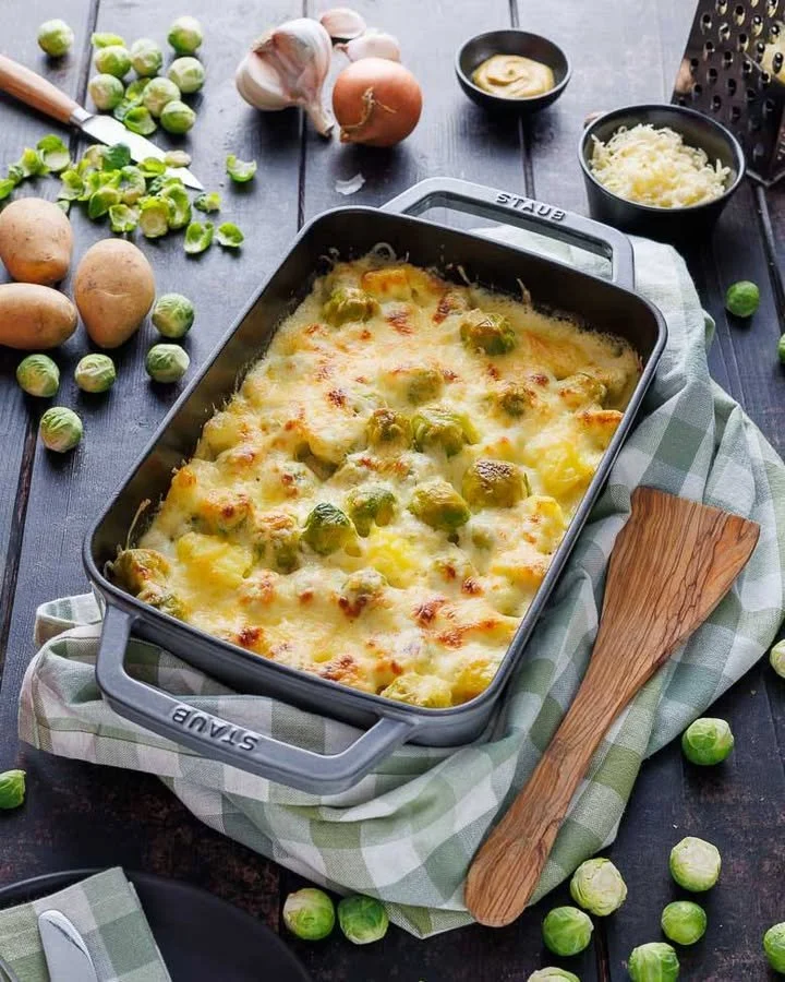 Rosenkohlauflauf mit Kartoffeln