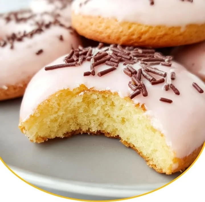 Saftige und weiche Amerikaner Gebäckstücke auf einem Teller