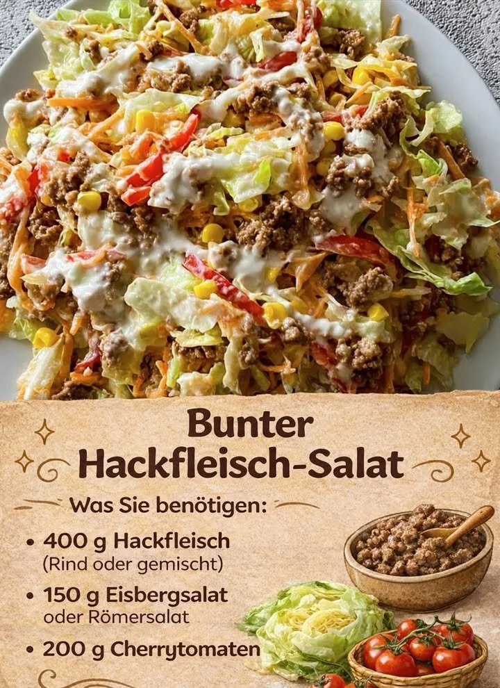 Bunter Hackfleisch-Salat