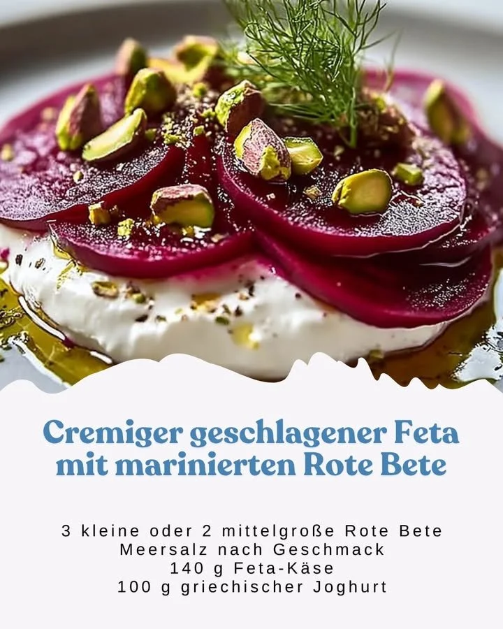 Cremiger geschlagener Feta mit marinierten Rote Bete