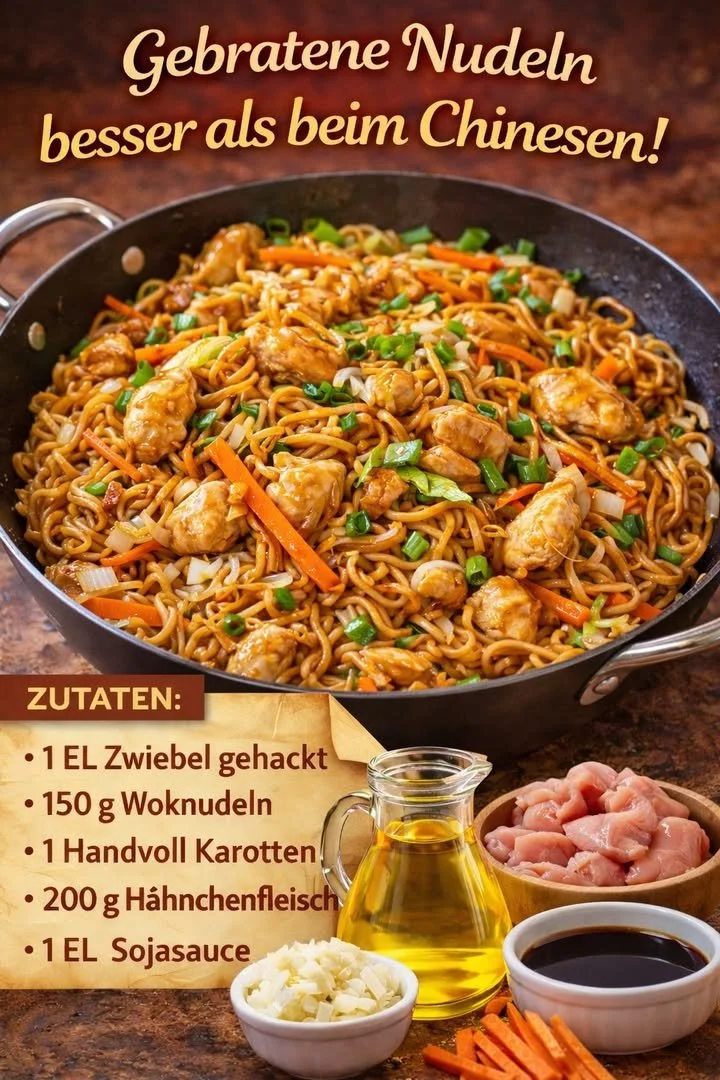 Fried Noodles with Chicken Meat