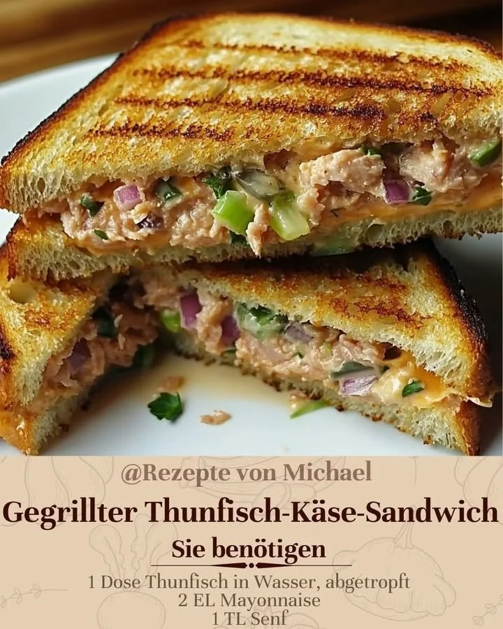 Gegrillter Thunfisch-Käse-Sandwich