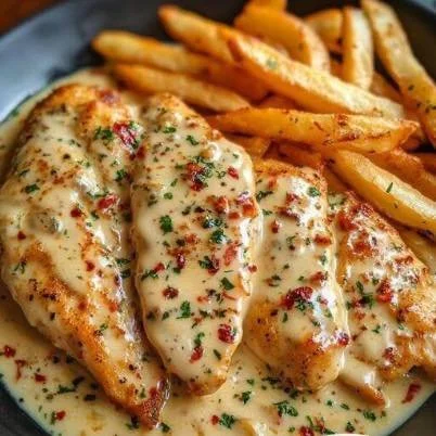 Hähnchenfilet in cremiger Knoblauchsauce