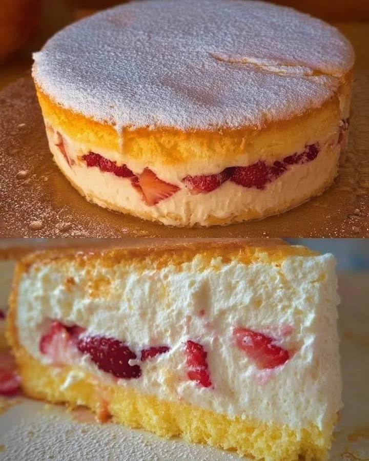 Käsekuchen mit Erdbeeren