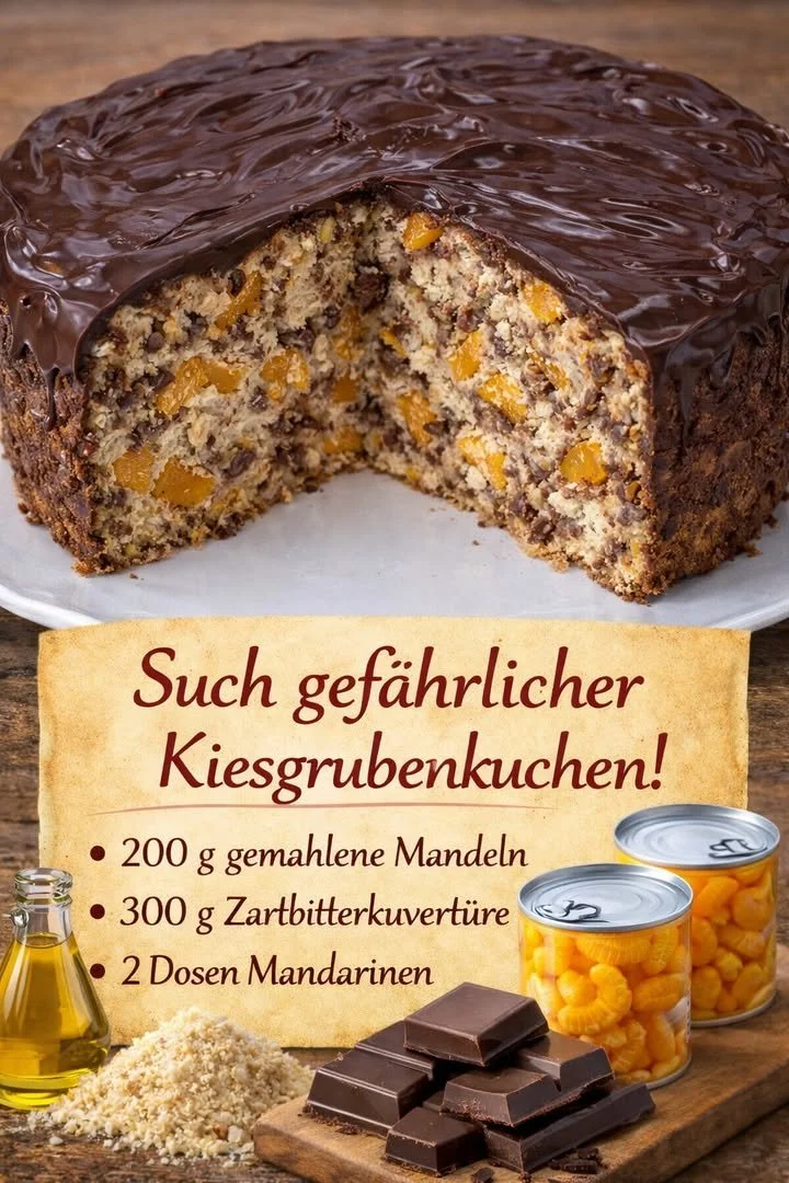Kiesgrubenkuchen mit Mandarinen
