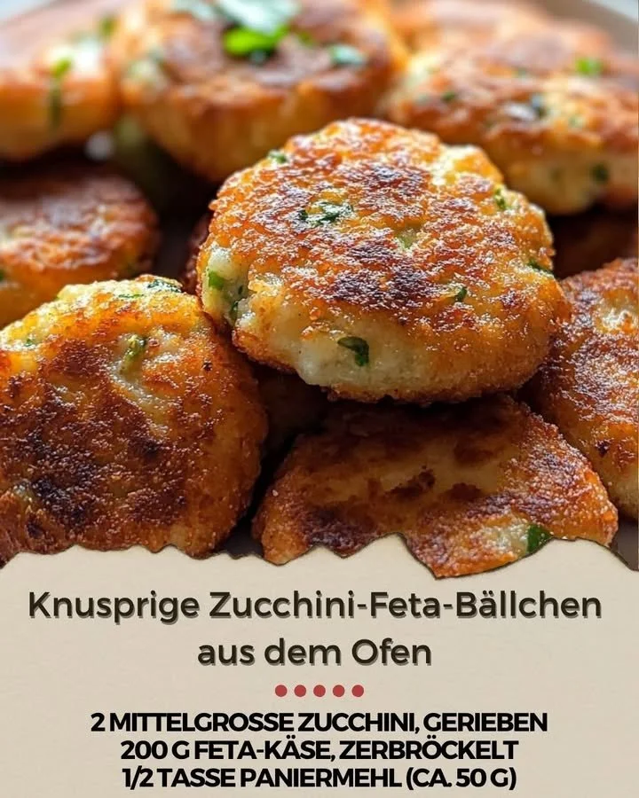 Knusprige Zucchini-Feta-Bällchen aus dem Ofen