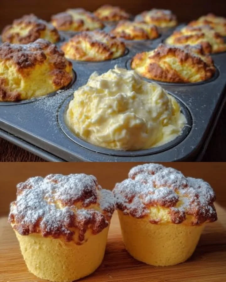 Köstliche und saftige Quark-Muffins auf einem Tisch serviert