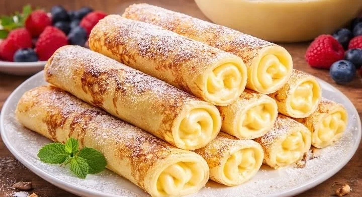 Quark Pfannkuchen ohne Mehl auf einem Teller serviert, ideal für eine gesunde Ernährungsweise.