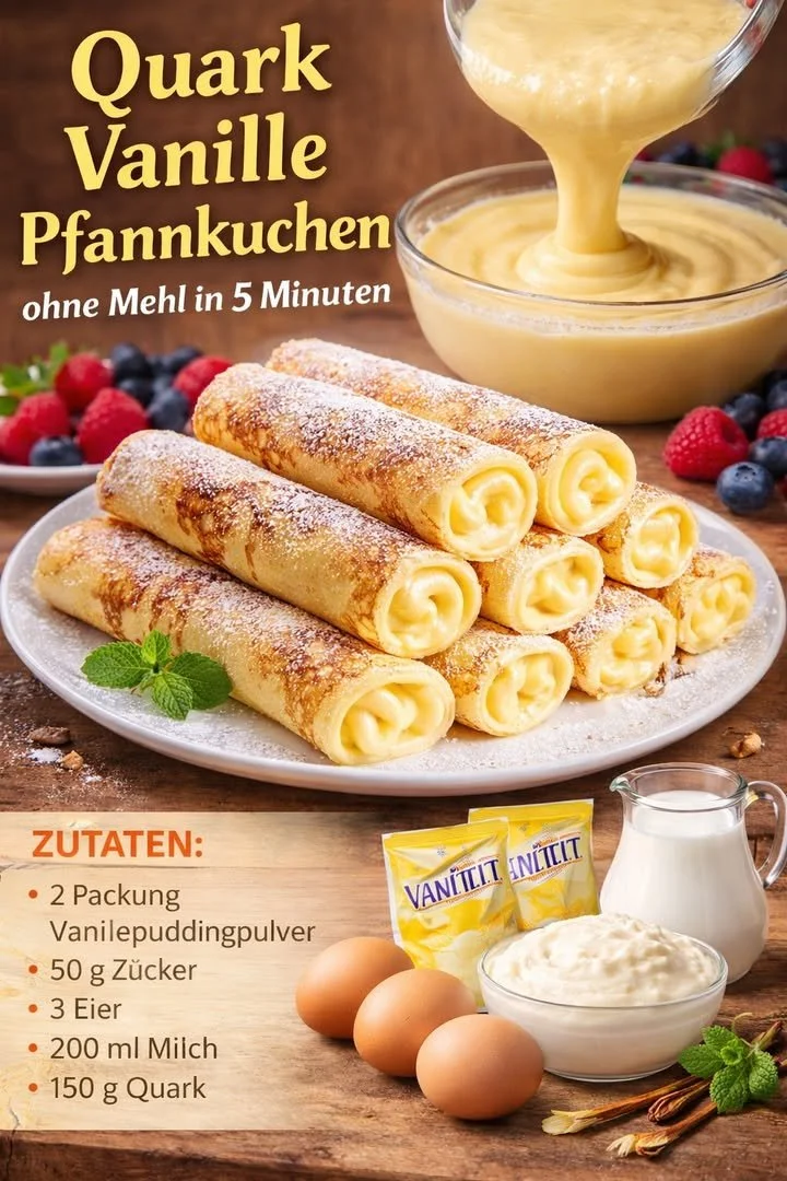 Quark Pfannkuchen ohne Mehl