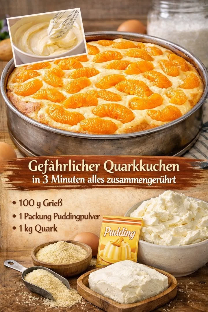Quarkkuchen ohne Boden