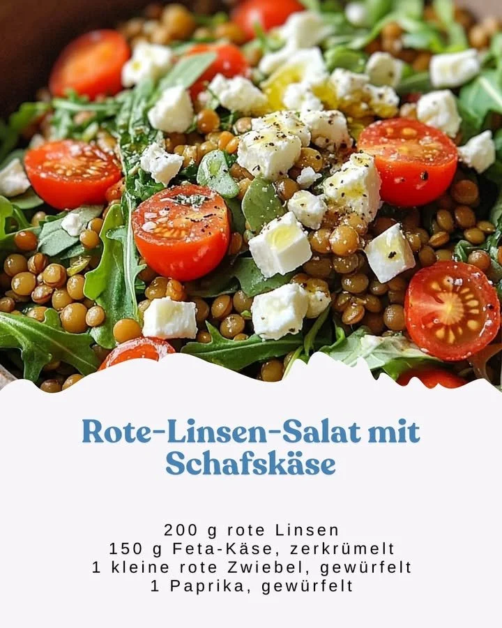Rote-Linsen-Salat mit Schafkäse