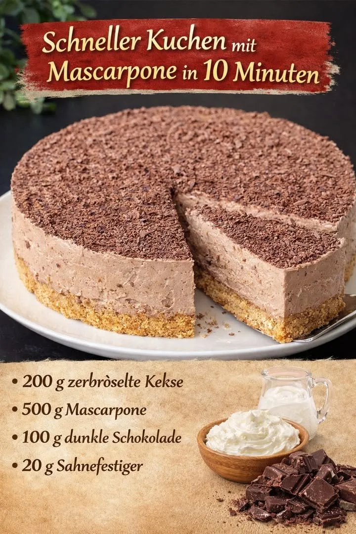Schneller Mascarpone Kuchen in 10 Minuten