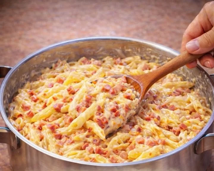 Superleckere Schinken Nudeln mit Schmand