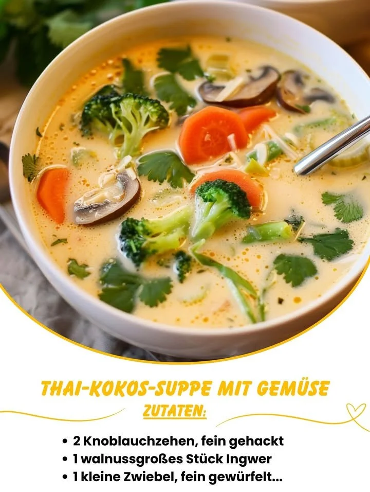 Thaikokosuppe mit Gemüse