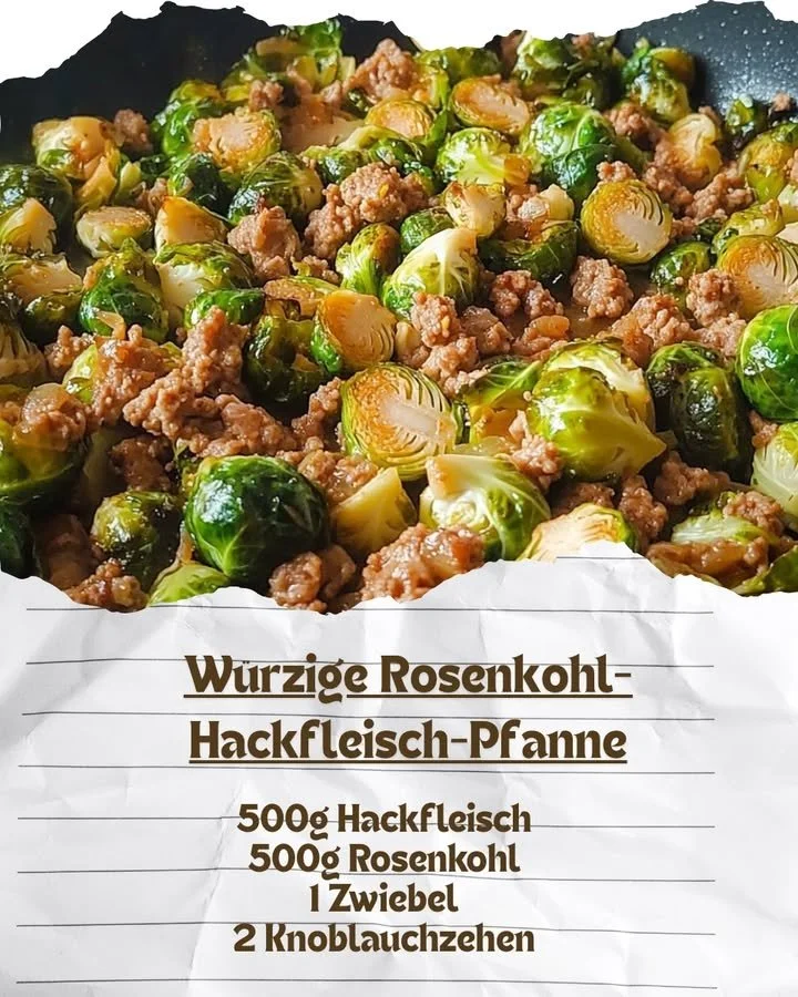 Würzige Rosenkohl-Hackfleisch-Pfanne